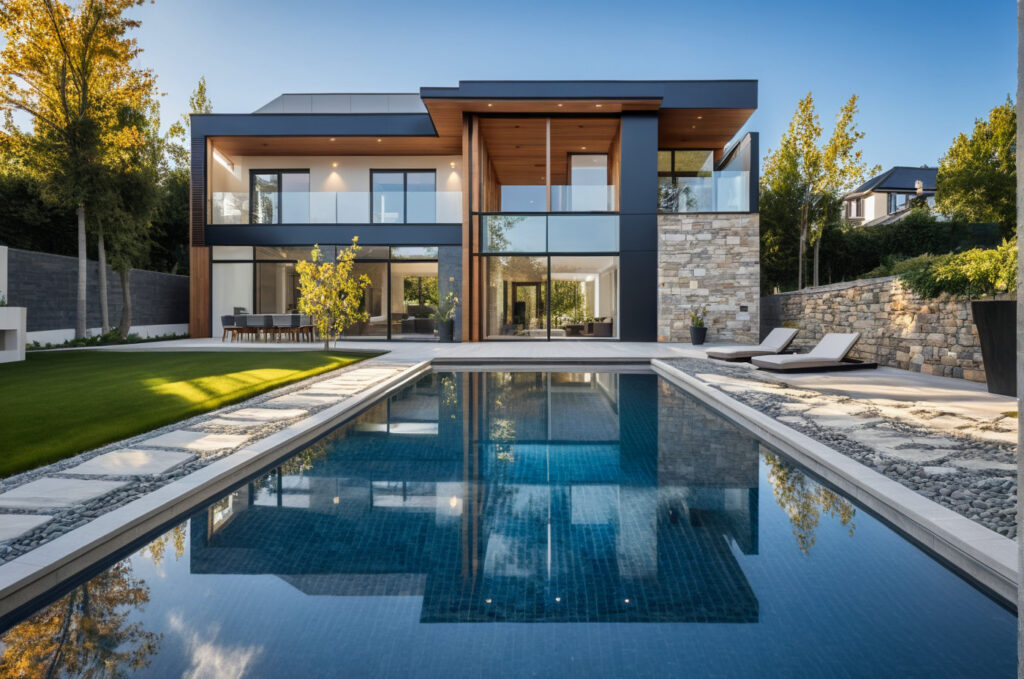 Constructeur Maison 4 pans moderne design d'architecte sur mesure haut de gamme