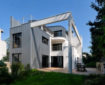 maison architecte zinc moderne design toit zinc et bardage zinc