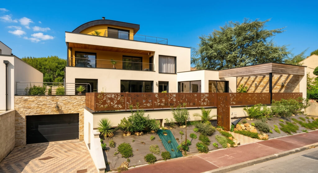 Architecte constructeur d'extension et de surélévation de maison d'architecte ossature bois, brique, béton banché, modulaire et conteneur